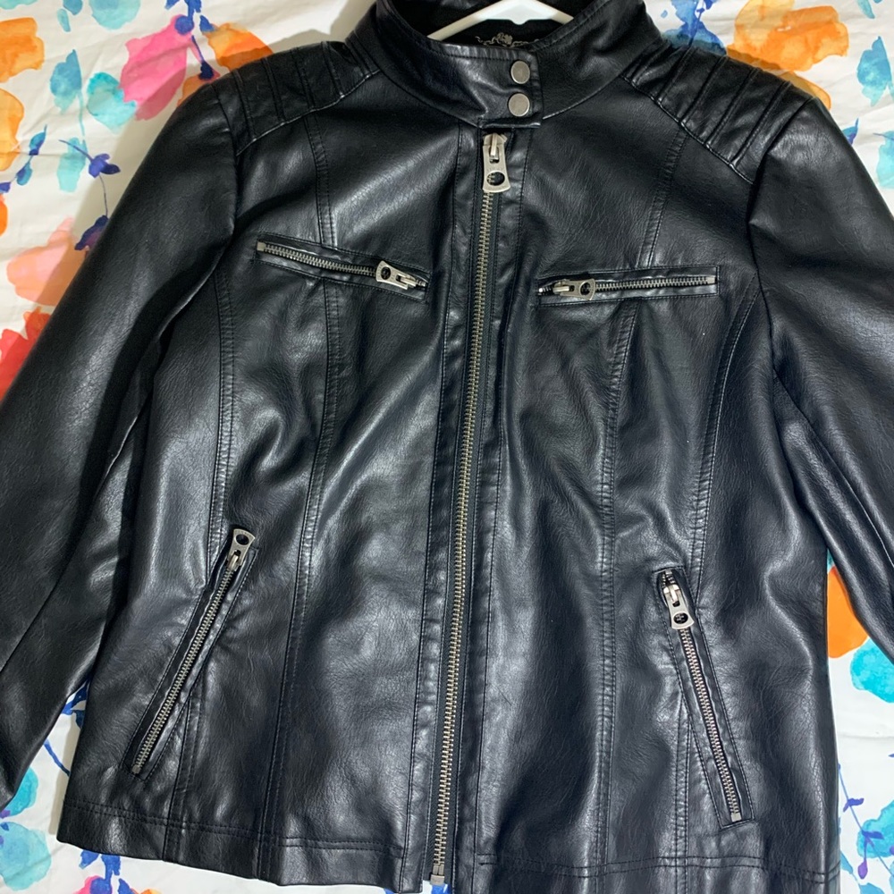 Lucky 🍀 Brand Black leather biker jacket 🧥